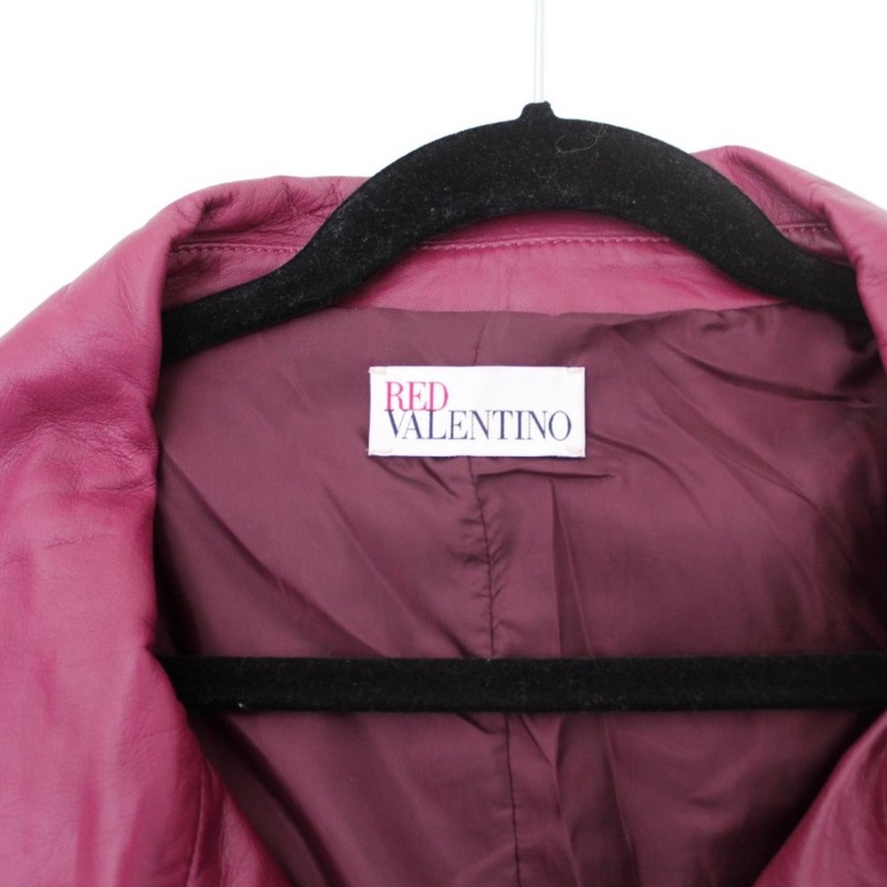 Red Valentino Raspberry Red Leather Jacket - Picture 4 of 9
